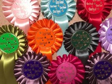 ROSETTES 1 tier CLEAR ROUND x 10, 20, 30,50 or 100 READY TO GO!