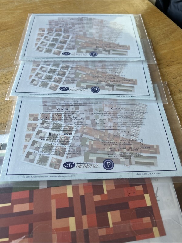 Creative Memories Photo Mounting Paper HARVEST. 8 X 5 1/2” NEW 4 Packs