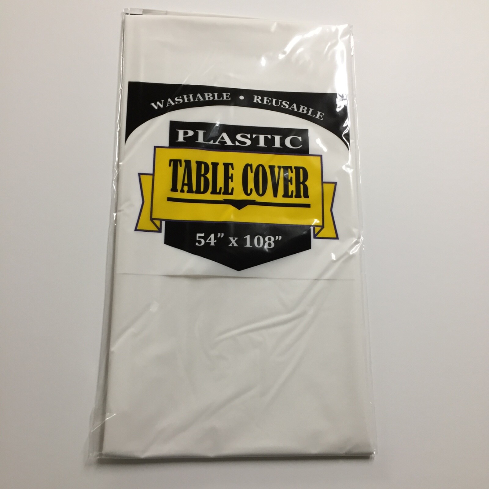 Living Concepts White Plastic Table Cover 54x108 Inches
