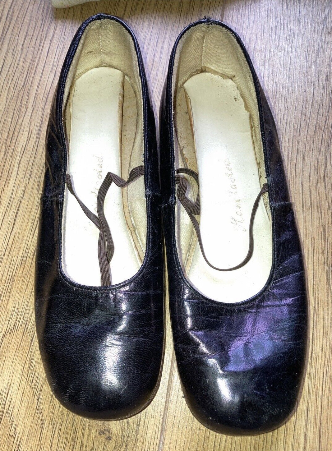 Vintage 1950s (?) All Leather Handlasted Dance/Character Shoes & Hand Made Bags 10