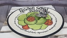 Dinah hand painted platter plate roadkill rodent rat serving funny