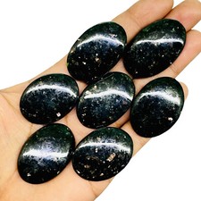 7 Pcs Natural Black Marcasite 35-38mm Huge Pendant Size Cabochon Gemstones Lot