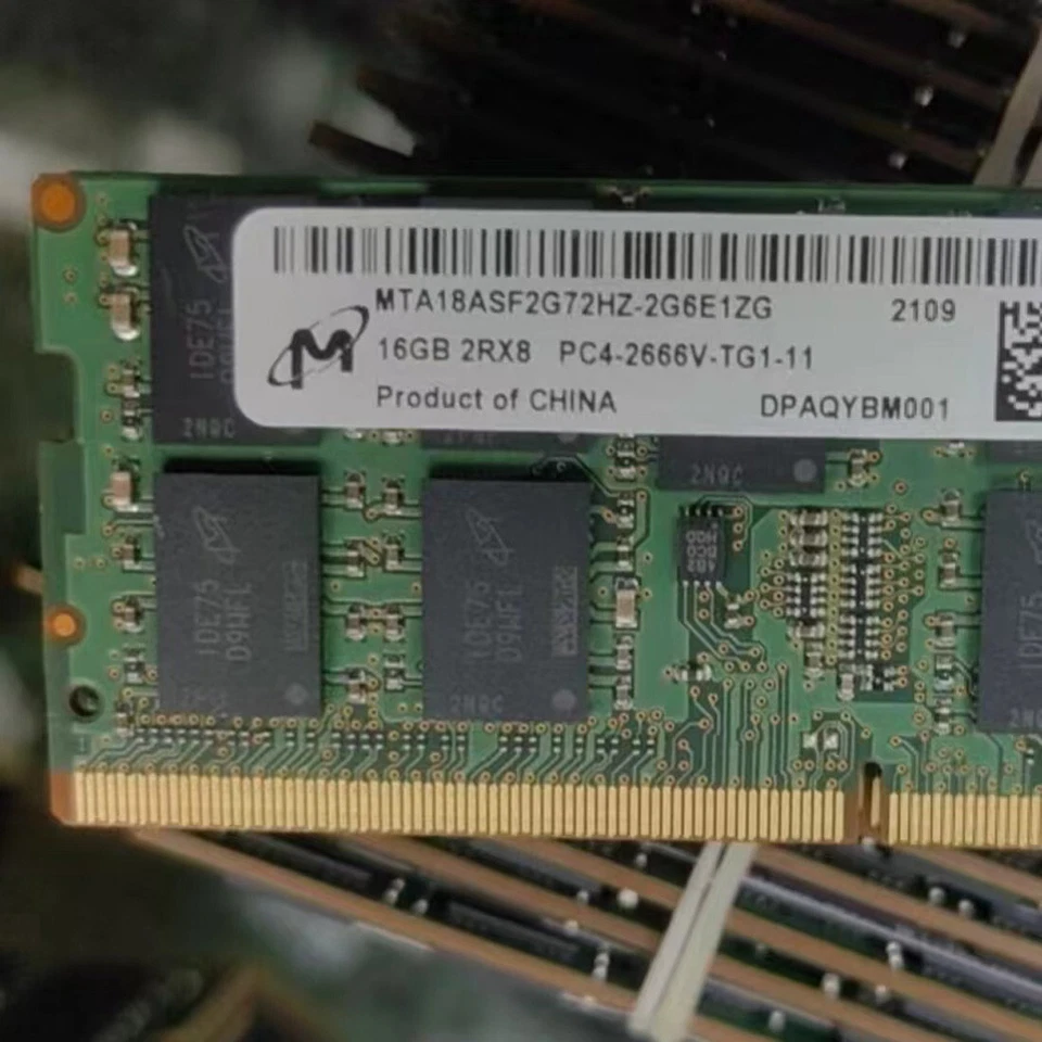 Micron 16GB DDR4 2666MHz ECC 2RX8 SODIMM Server Memory Ram MTA18ASF2G72HZ-2G6E1 - Image 2 of 2