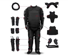 Full Tactical Police Body Protective Anti Riot Armor Suit Emergency Survival 