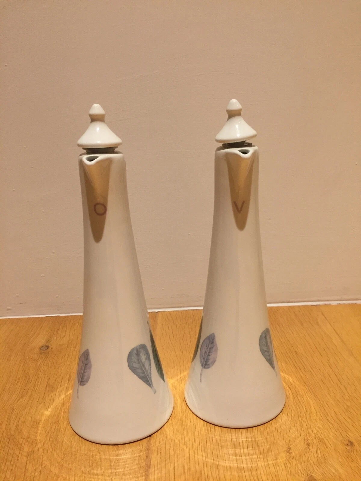 Portmerion 'Seasons Leaves' OIL & VINEGAR dispensers Set, New