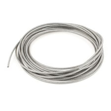 Clear Vinyl Coated Wire Rope Cable, 3/32" - 1/8", 7x7, 125 ft