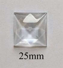 25mm 1" German Square Faceted Jewel - CLEAR