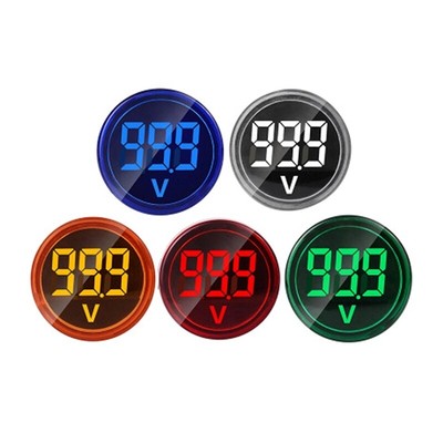 5pcs/set 22mm DC 6-100V Voltmeter Round Mini LED Digital Voltage Indicator meter