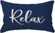 Relax Lumbar Throw Pillow Case 12 20 Inch 20" x 12" Pack of 1 Blue