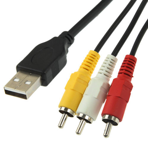 USB TO 3 RCA PHONO RED WHITE YELLOW CABLE AV AUDIO VIDEO LEAD UNIVERSAL + SCART eBay