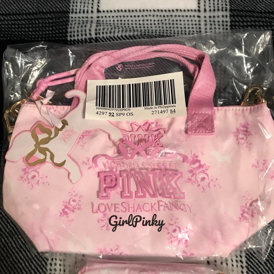 ROSA x LOVESHACKFANCY EN BEAUX ICONOS MINI BOLSO DE MANO Y CARTERA A JUEGO NUEVO EN PAQUETE Foto 3 de 4