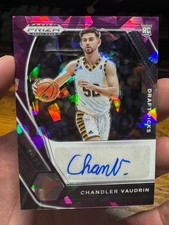 2021-22 Panini Prizm Draft Picks Purple Ice #25/99 Chandler Vaudrin #DP-CVA Auto