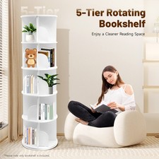 5Tier 360  Rotating Bookshelf Bookcase Storage Shelf Free standing Display Rack