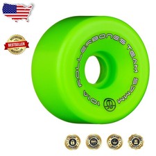 8pk Roller Skate Wheels 57mm Green Rubber Competition Quality