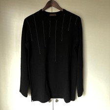 Yamamoto Japanese Designer Men's Wool Knit Sweater Black Size 1 Used