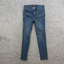 EXPRESS Jeans Women  s Size 6 Blue Wash High Rise Cropped Legging Stretch Denim