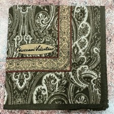 MAN HANDKERCHIEF CLASSIC GREEN BEIGE PAISLEYS COTTON POCKET ART SQUARE 18   M296