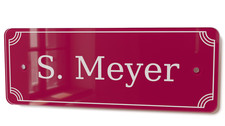 Türschild personalisiert Acryl Namensschild graviert modern arot 004