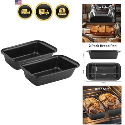 2PCS Nonstick Bread Pan - 8  x 4  Carbon Steel Loaf Baking Pans, Dishes，Recta...