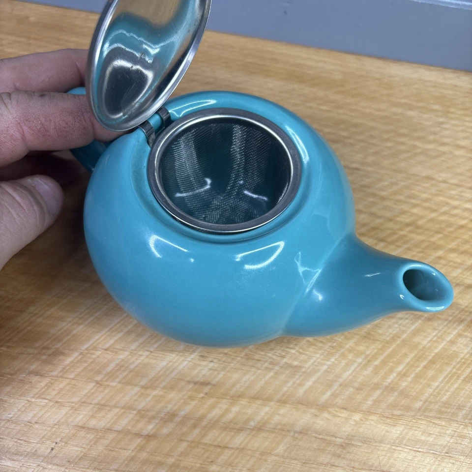 Mini tapa infusora colador de tetera International Teal certificado MCM cerámica Foto 3 de 4