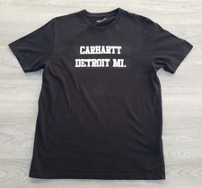 Carhartt WIP Detroit MI Graphic T-Shirt Black Logo Workwear Streetwear Sz M