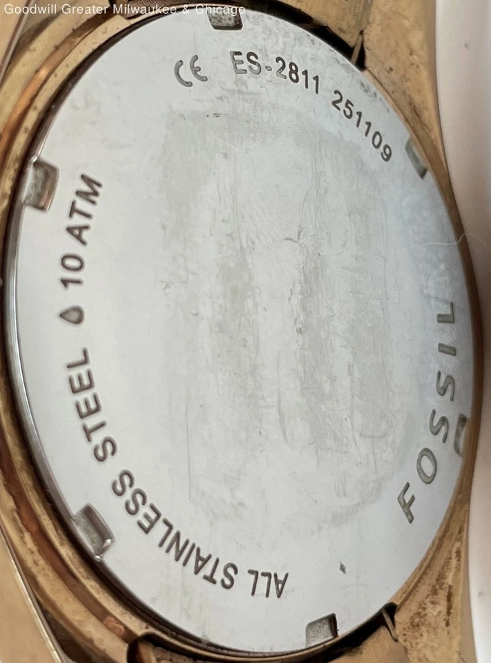 Fossil ES-2811 Rhinestone Chronograph Watch & Coach Logo Earrings 115.4g - Image 3 of 4