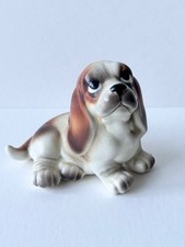 Vintage 2.5" tall Puppy Basset Hound / Spaniel Ceramic Dog Figurine Ornament VGC