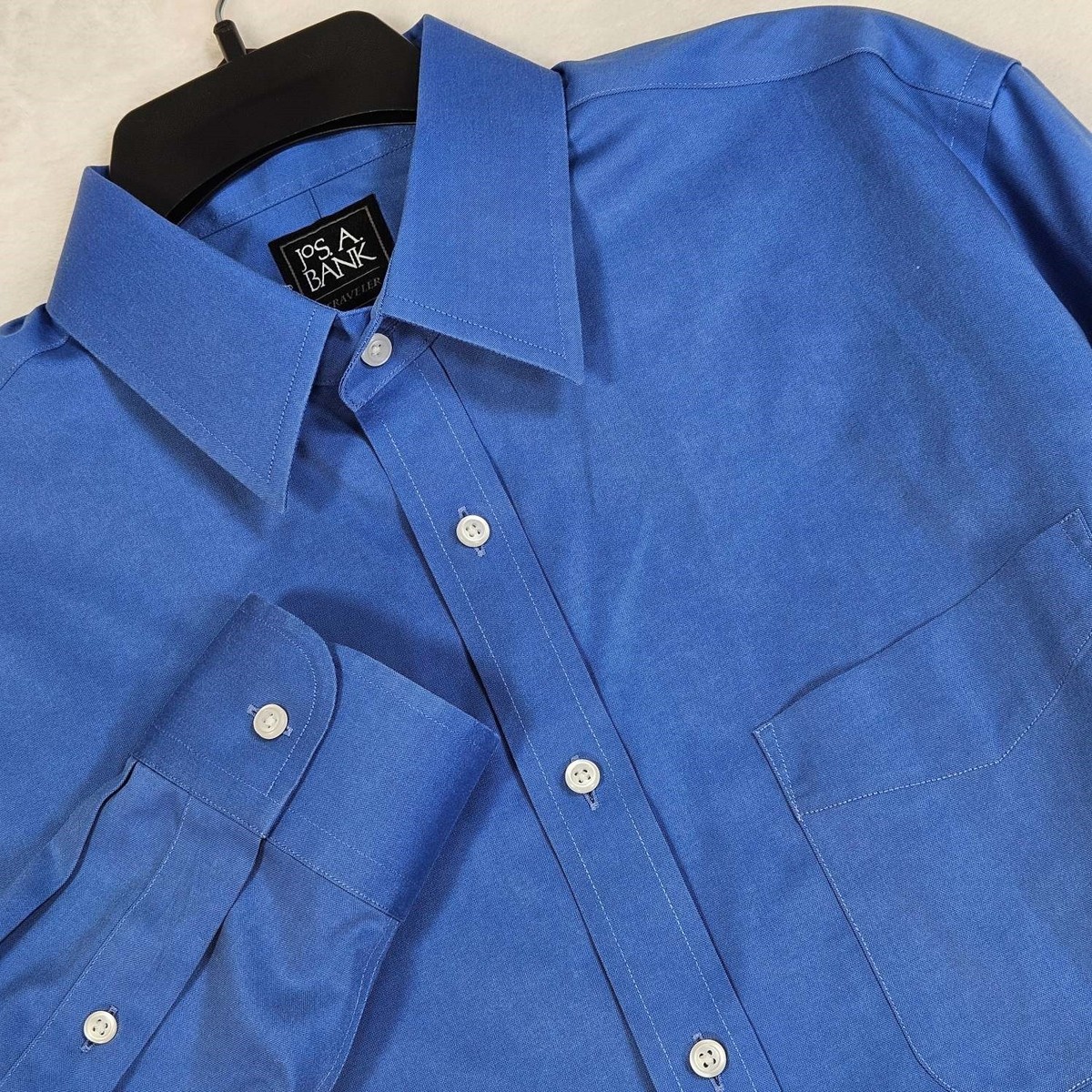 Jos. A. Bank Dress Shirt Mens 16-32 Long Sleeve Slim Fit Blue
