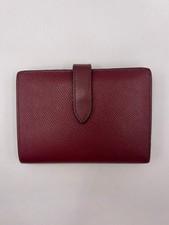 Celine Red Pebbled Leather Compact Wallet