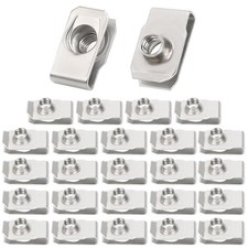 M5 U-Style Clip-On Nut,Regular Extruded U-Nut,Stainless Steel 18-8 M5, Silver
