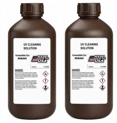 2 X PREMIUM COMPATIBLE CLEANING SOLUTION FOR MIMAKI UV PRINTER (1,000 ML)