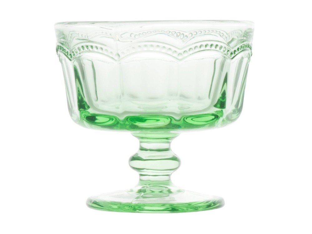 Set 4 Calici Coppe H&H Flamingo Verde cl 18,5 Vetro Lavorato 745
