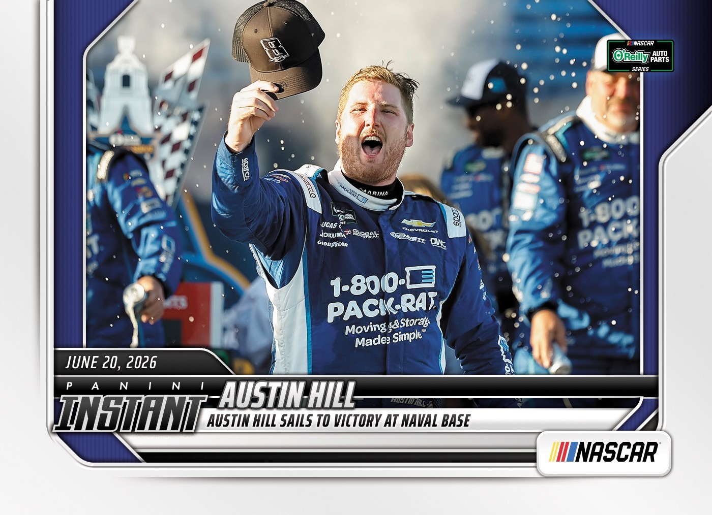Austin Hill CORONADO NAVAL BASE WIN 2026 Panini Instant NASCAR #56 card 1 of 63