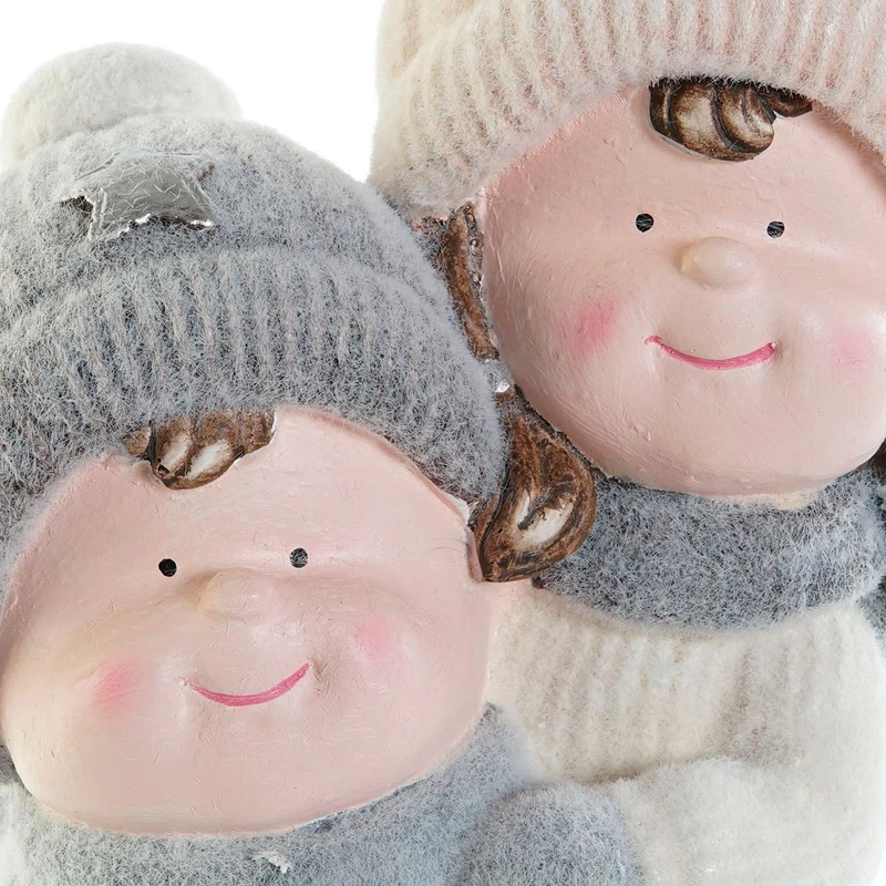 Statuetta Natalizia Bambini Invernali 51 cm Fibra di Vetro Decorazione Natale, fotografia 2 di 9