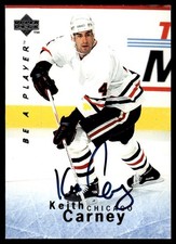 1995-96 Upper Deck Be a Player Autographs Keith Carney Auto Chicago Blackhawks