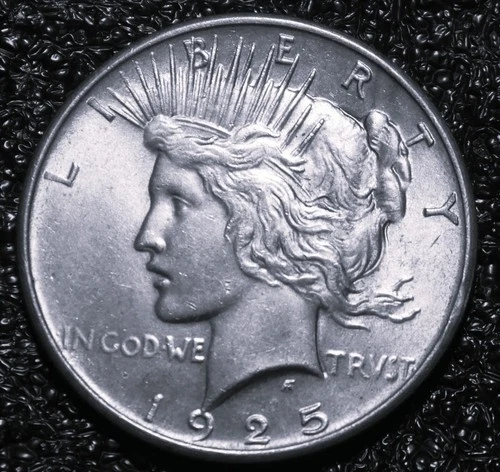 1925 P Peace Silver Dollar, Almost Uncirculated