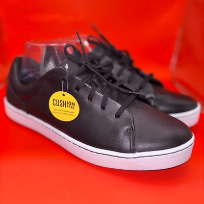 #ad Clarks Women#x27;s Pawley Springs Sneaker Black Leather quot;Drewquot; Insole 11M NEW 1071 $54.99