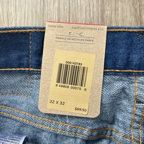 Jeans uomo Levis 514 32x32 (32x31) taglio dritto elasticizzato flex blu lavaggio medio - Foto 9 di 13