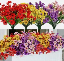 Lot Bundles Artificial Flowers Outdoor UV Resistant Fake Violet Plant Home Decor