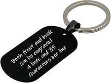 Personalized Keychains for Women Customized Key Chains Men Engraved Name Dog Tag