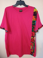 African Ankara Print T-Shirt 2XL Pink Tribal Band Tee