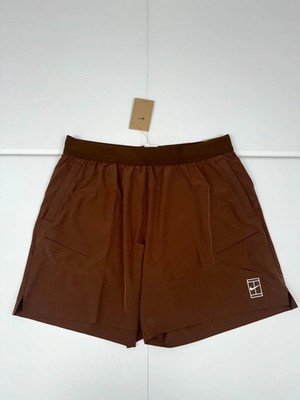 Nike Court Dri-Fit Advantage 6'' Tennis Shorts Brown Men s Pick Size FZ6913-259