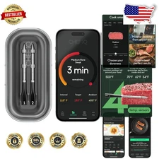 Sense Dual Probe Smart Meat Thermometer - Unlimited Bluetooth Range, 40+ Hrs Use