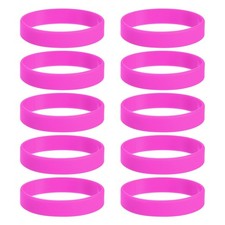 10Pcs Silicone Rubber Bands Non-slip 3.15 Inch Flat for Books, Rose Red