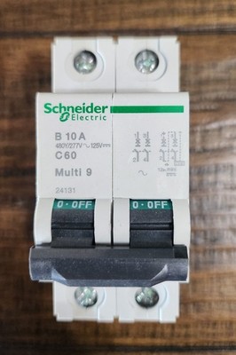 NEW Schneider Electric Breaker MULTI 9 MG24131 2P 10 AMP C60 B Curve AC/DC