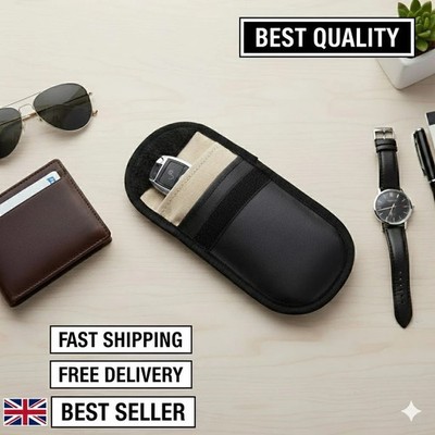 Auto Schlüssel Signal Blocker Case Faraday Käfig Etui Keyless RFID Blocking Bag Schwarz