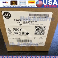 Allen Bradley 25C-D2P3N114 PowerFlex 527 0.75 kW AC Drive US Free Tax