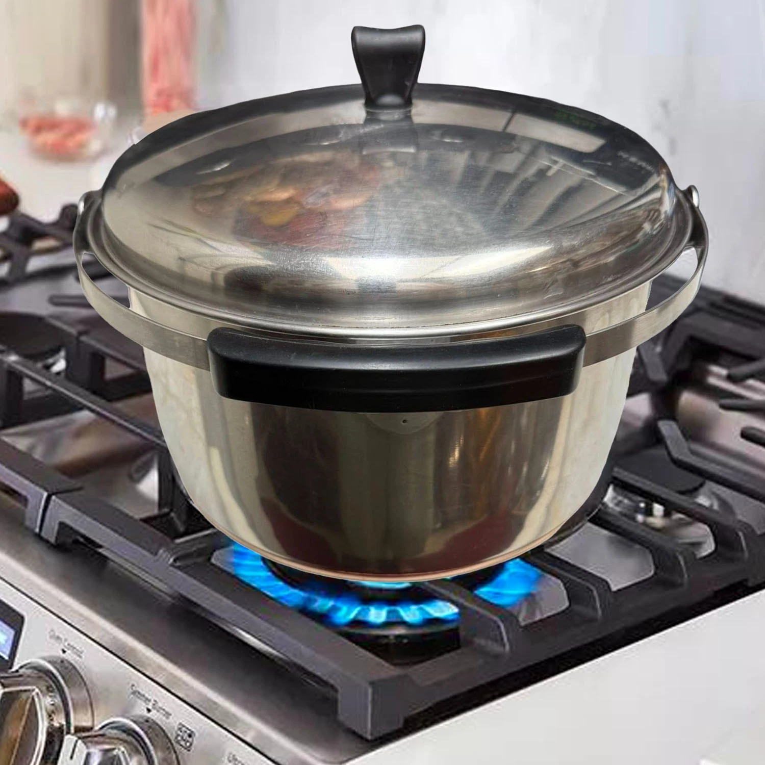 Vintage Norris of L.A. Thermic Ray Copper Bottom Stainless Steel 8 Qt. Stockpot