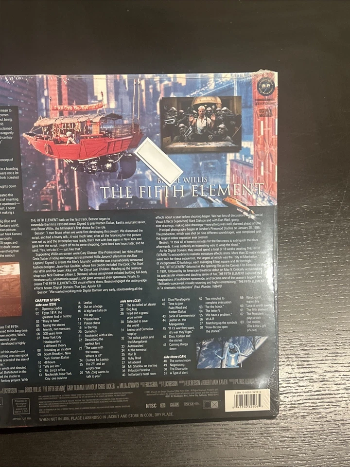 1997 The Fifth Element Laserdisc 2-Disc Set Deluxe Widescreen Edition New Sealed Foto 4 de 4