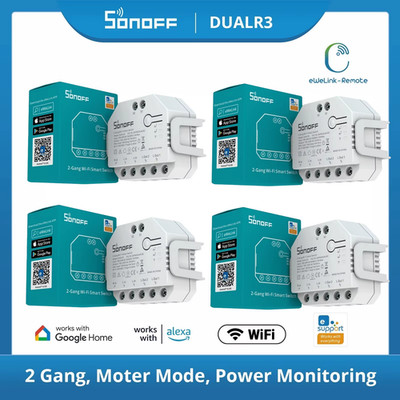 DUAL R3 DUAL R3 Lite 2-Gang Switch WiFi MINI Switch with Power Metering Dual Rel